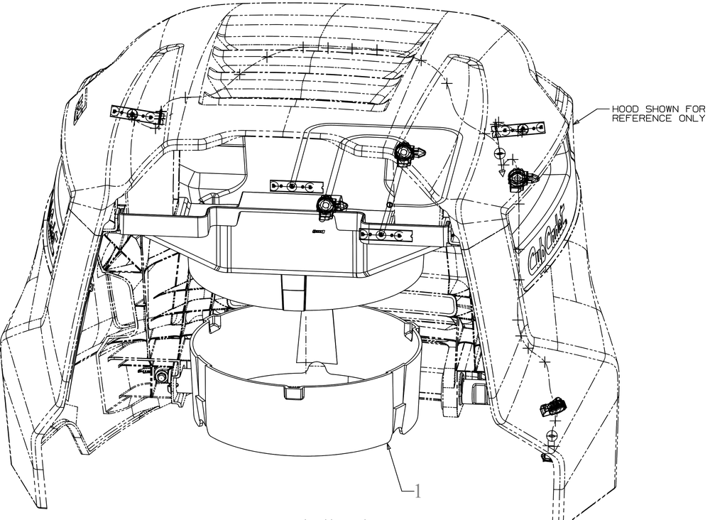 Hood Plenum Diagram and Parts List for XT1-LT42C (13A8A1CS010)(2016) Cub Cadet Lawn Tractor